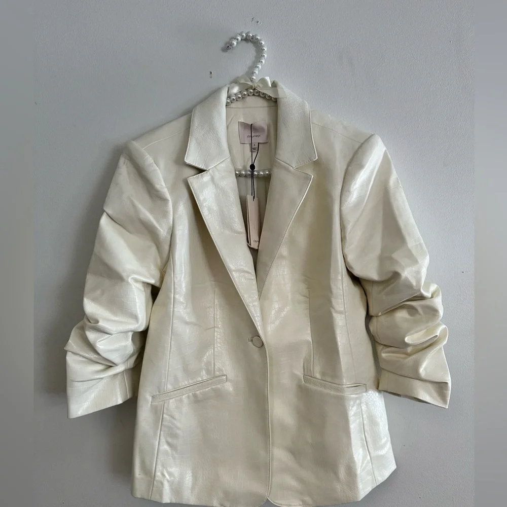 NWT| Cinq a Sept 'Kylie' Faux Croc Embossed Jacket Blazer - Picture 8 of 16